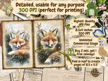 Winter Woodland Journal Pages (P4) Forest Junk Journal - Wonders Artist