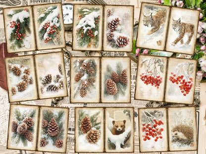 Winter Woodland Journal Pages (P5) Forest Junk Journal - Wonders Artist