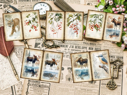 Winter Woodland Journal Pages (P5) Forest Junk Journal - Wonders Artist