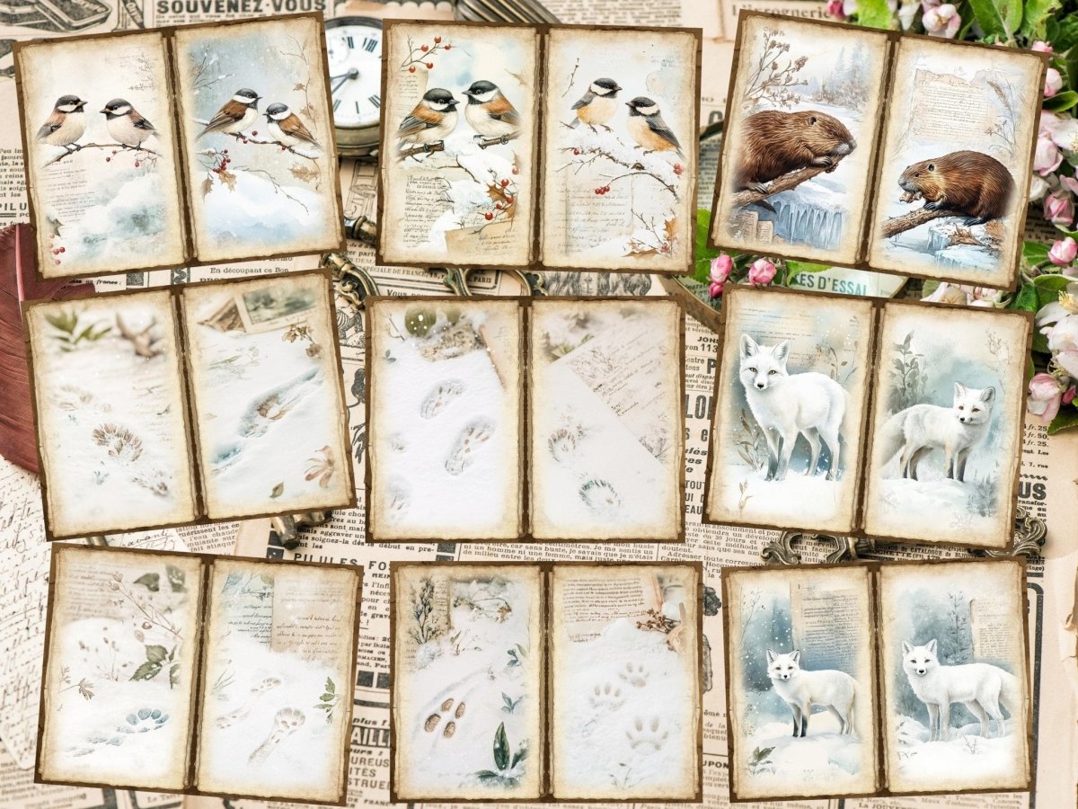 Winter Woodland Journal Pages (P7) Forest Junk Journal - Wonders Artist