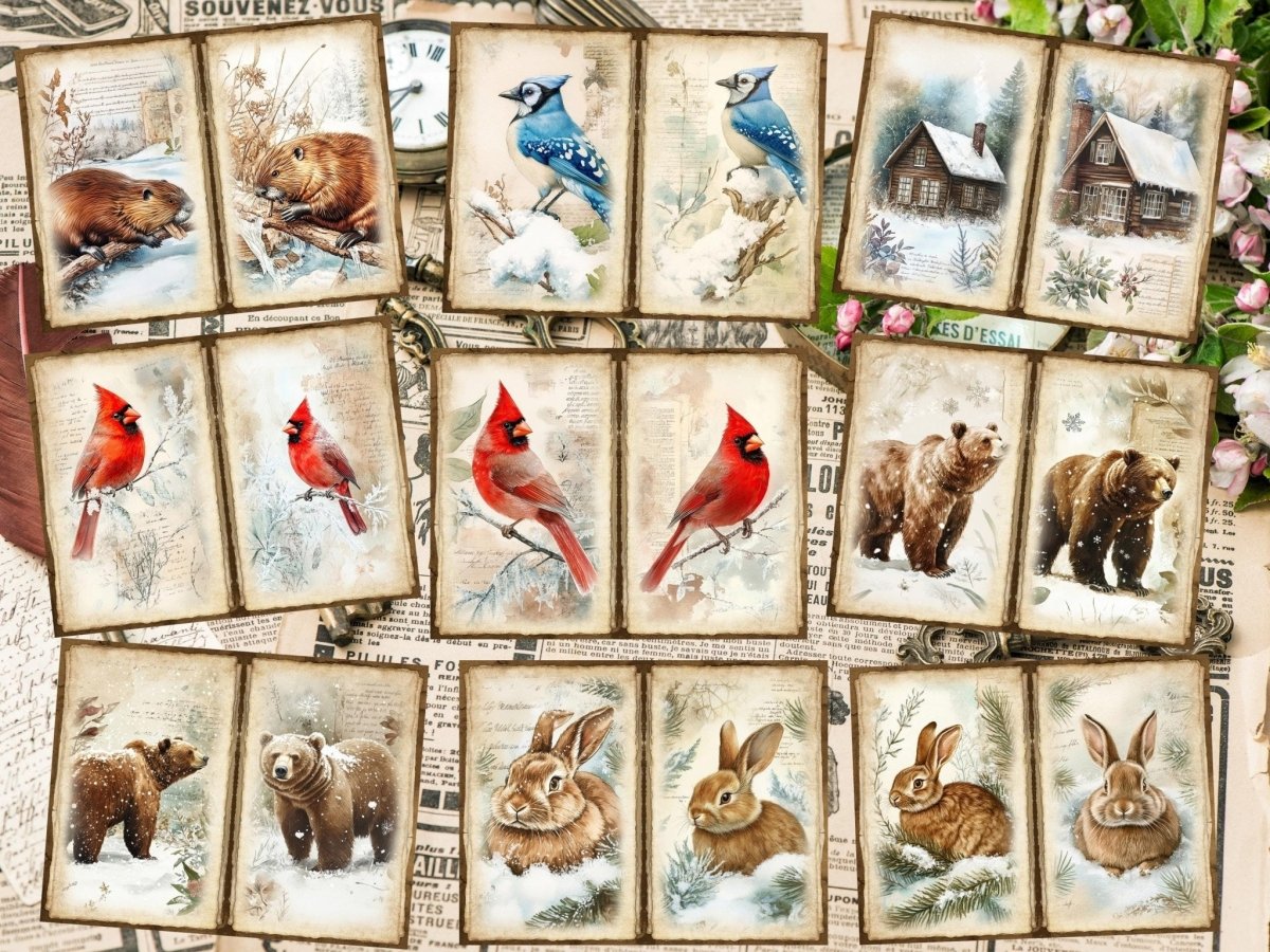 Winter Woodland Journal Pages (P7) Forest Junk Journal - Wonders Artist