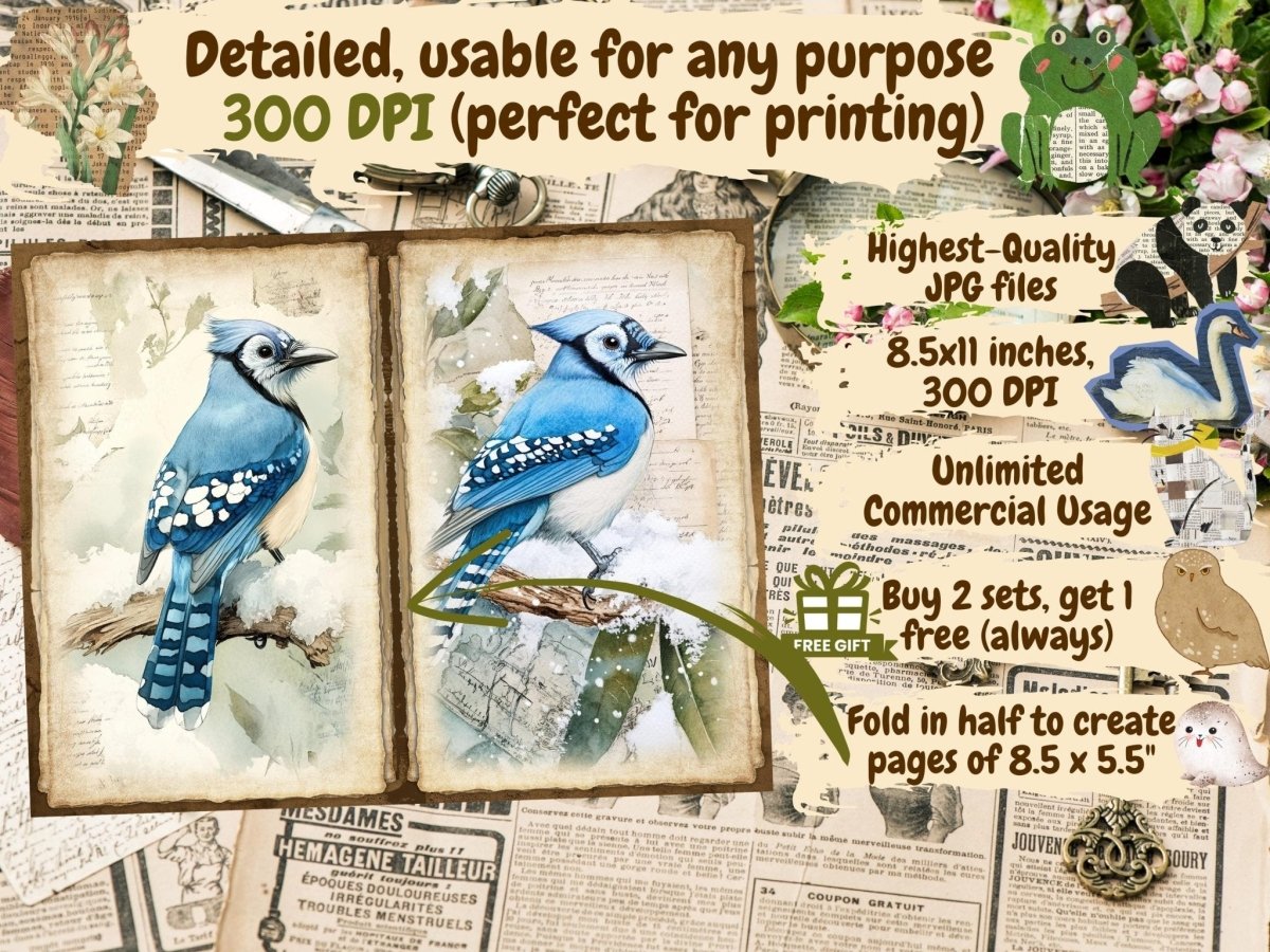 Winter Woodland Journal Pages (P7) Forest Junk Journal - Wonders Artist