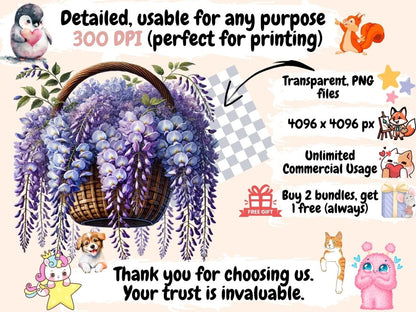 Wisteria Flowers Clipart Floral Wisteria Art - Wonders Artist