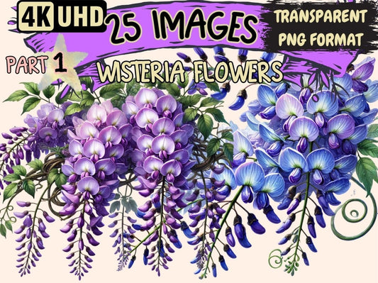 Wisteria Flowers Clipart Floral Wisteria Art - Wonders Artist