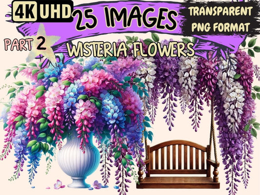 Wisteria Flowers (P2) Clipart Floral Wisteria Art - Wonders Artist