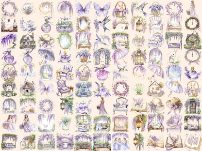 Wisteria Garden Watercolor Clipart botanical clipart elegant garden png floral clipart - WondersArtist