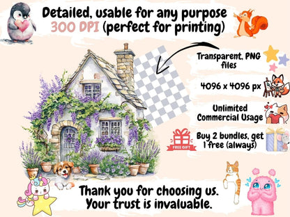 Wisteria Garden Watercolor Clipart botanical clipart elegant garden png floral clipart - WondersArtist