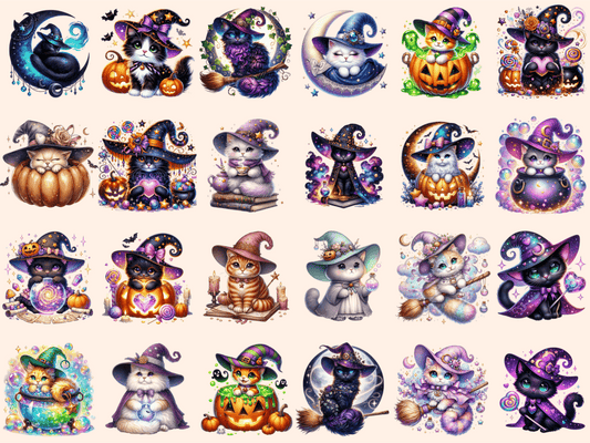 Witch Cats Clipart