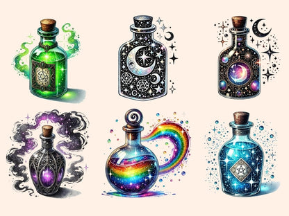 Witch Potions Clipart enchanted design - Wonders Artist