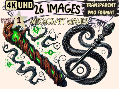 Witchcraft Wands Clipart digital witchcraft - Wonders Artist