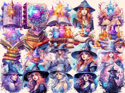 Witches Watercolor Clipart fairytale clipart - Wonders Artist