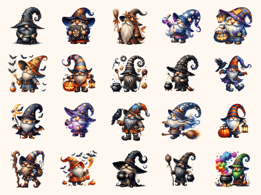 Witchy Gnomes Clipart
