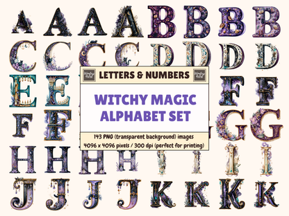 Witchy Magic Alphabet & Numbers