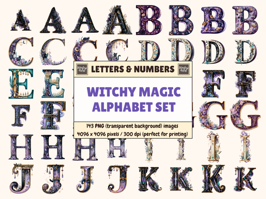 Witchy Magic Alphabet & Numbers