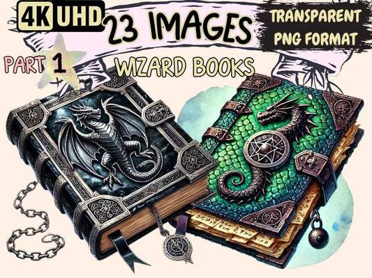Wizard Books Clipart digital spellbook - Wonders Artist