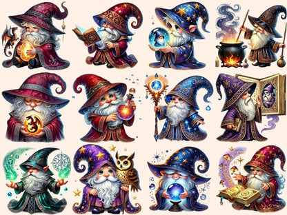 Wizard Gnomes (P2) Clipart Enchanted Gnomes - Wonders Artist