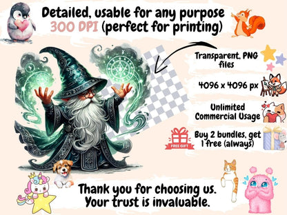 Wizard Gnomes (P2) Clipart Enchanted Gnomes - Wonders Artist