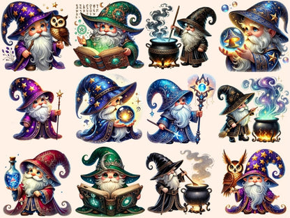 Wizard Gnomes (P2) Clipart Enchanted Gnomes - Wonders Artist