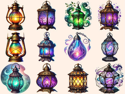 Wizard Lanterns Clipart Enchanted Light PNG - Wonders Artist