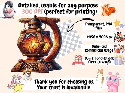 Wizard Lanterns Clipart Enchanted Light PNG - Wonders Artist