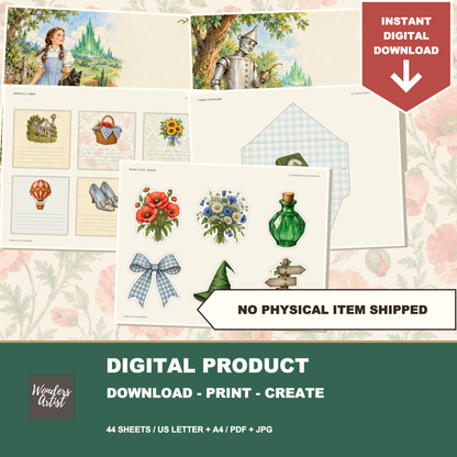 Wizard of Oz Journal Kit — digital product notice