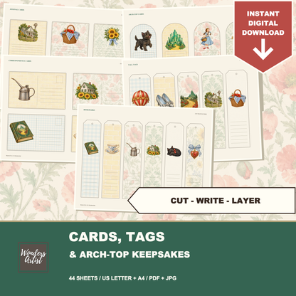 Wizard of Oz Journal Kit — cards tags postcards