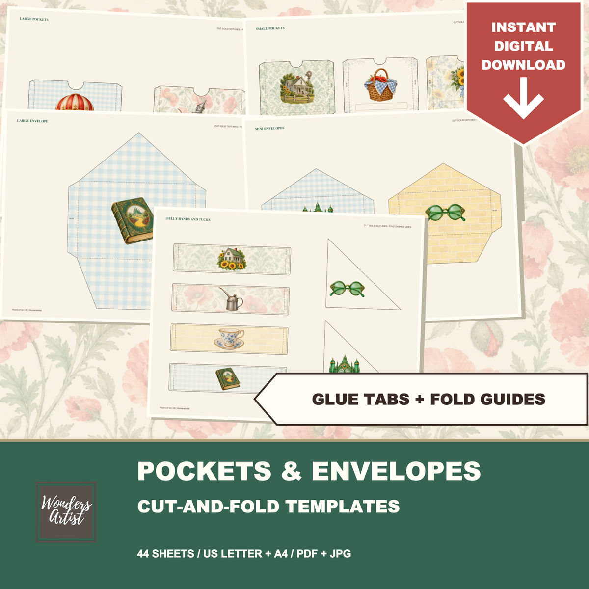 Wizard of Oz Journal Kit — pockets envelopes