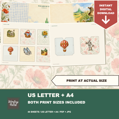 Wizard of Oz Journal Kit — both print sizes