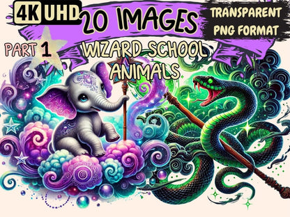 Wizard School Animals Clipart Enchanted Animal PNG - Wonders Artist