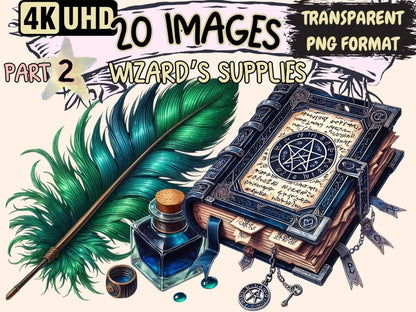 Wizard Supplies (P2) Clipart Alchemy Tools PNG - Wonders Artist