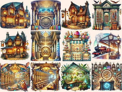 Wizard World Places Clipart Enchanted Places PNG - Wonders Artist