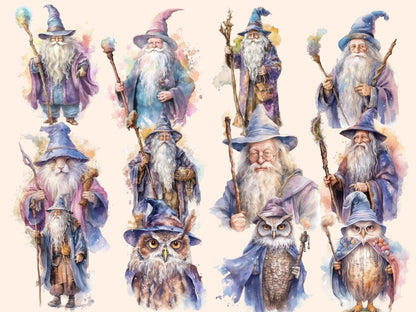 Wizards Watercolor Clipart fairytale clipart - Wonders Artist
