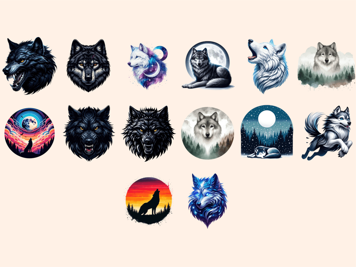 Wolves Clipart autopost Cute wolf art Digital wolf art - WondersArtist