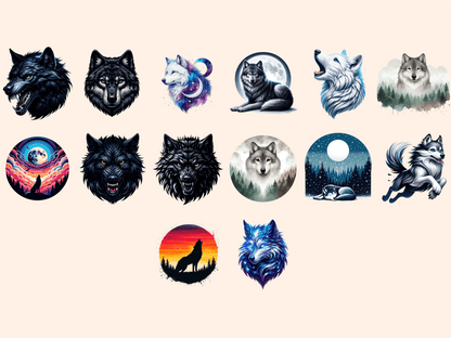 Wolves Clipart autopost Cute wolf art Digital wolf art - WondersArtist