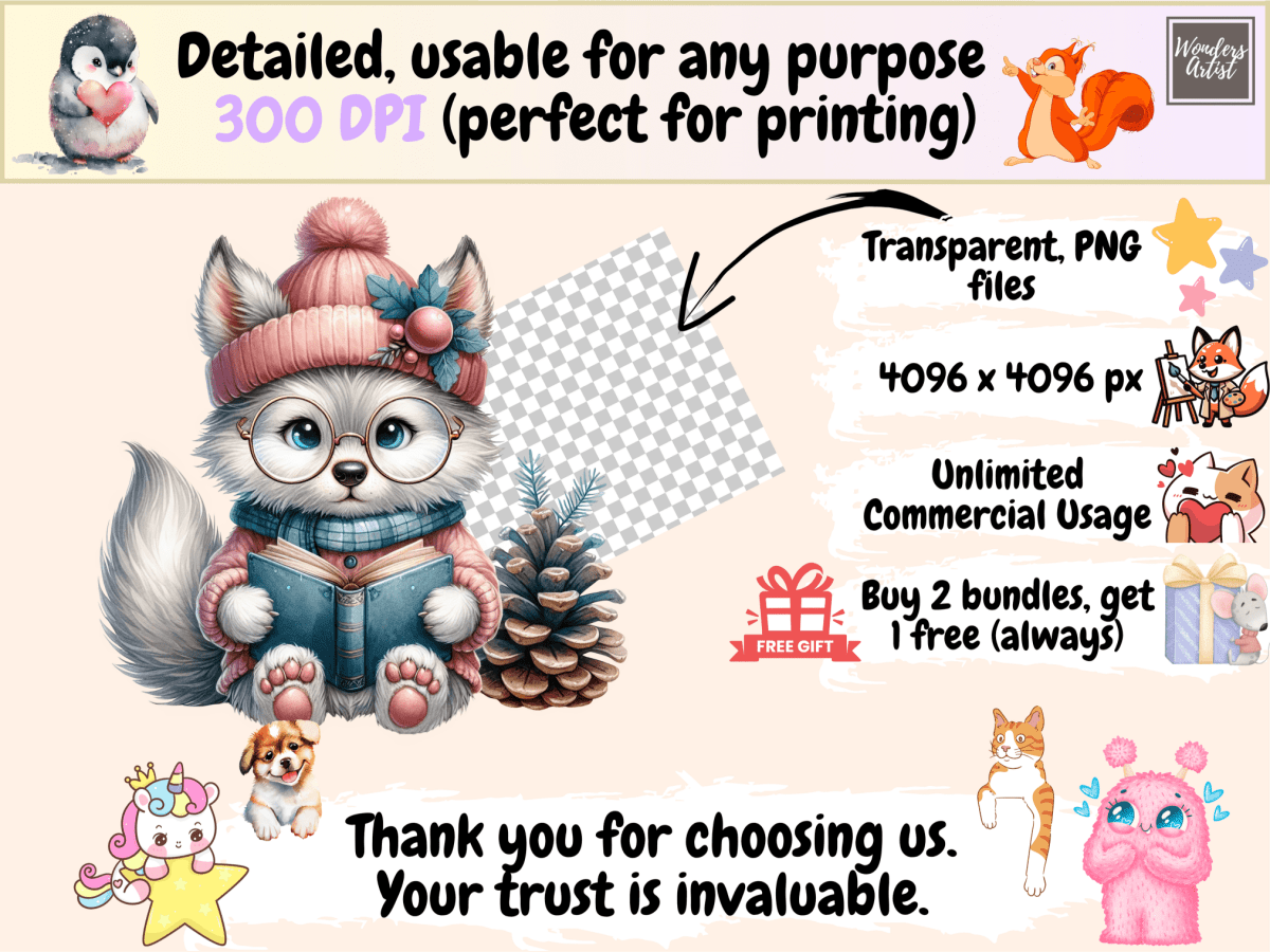 Wolves Clipart autopost Cute wolf art Digital wolf art - WondersArtist