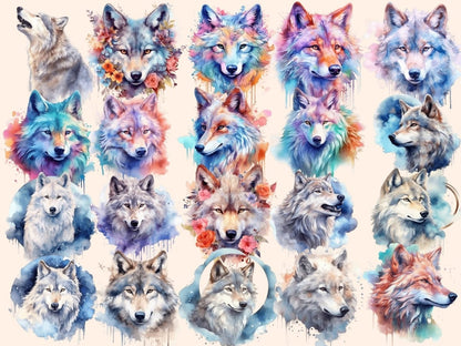 Wolves Watercolor Clipart watercolor wildlife - Wonders Artist