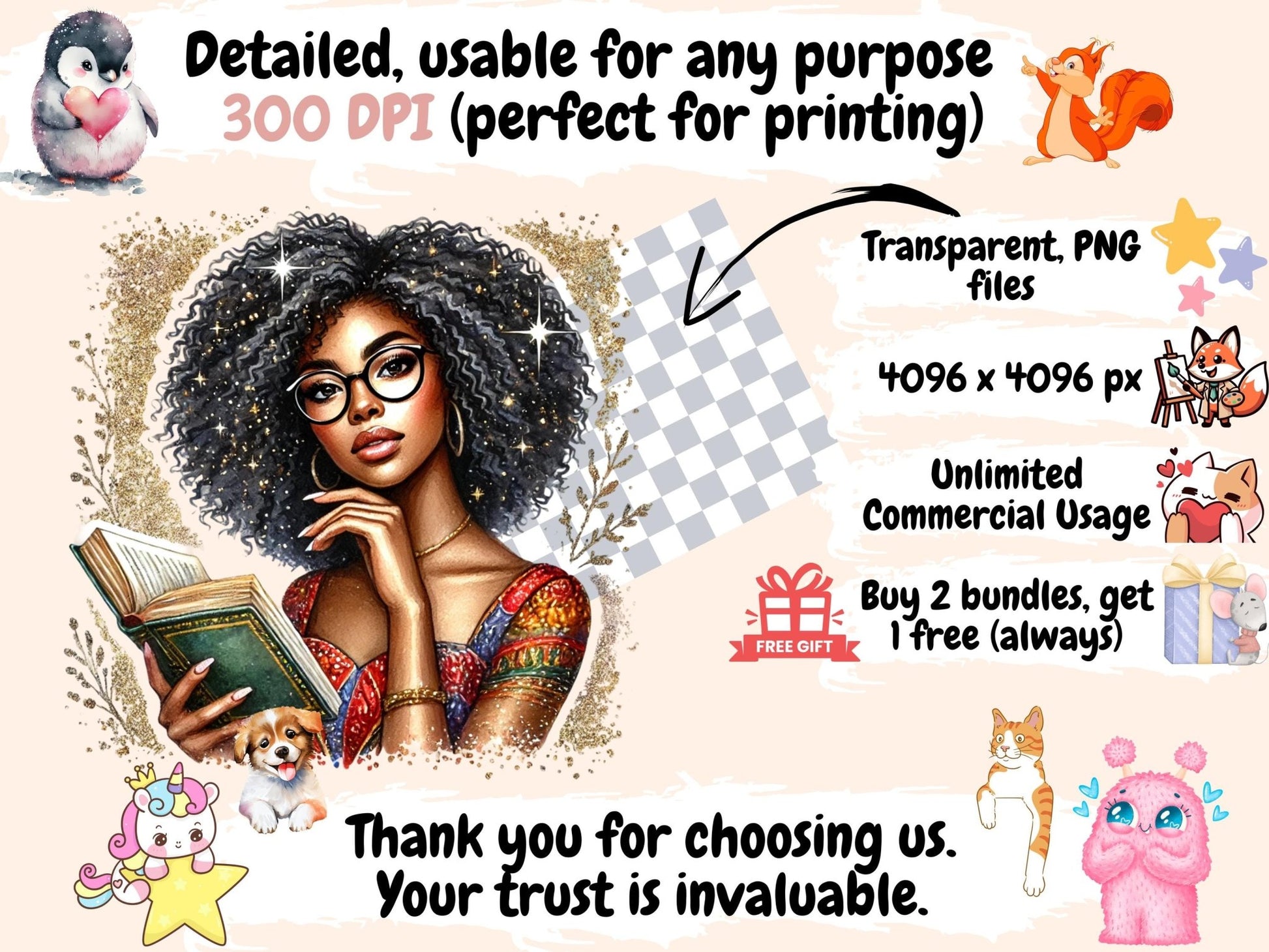 Women Empowerment Clipart - High - Quality Instant Digital Download for Creative Projects