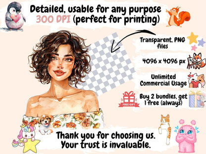 Women's Day Watercolor Clipart Empowerment Art - Wonders Artist