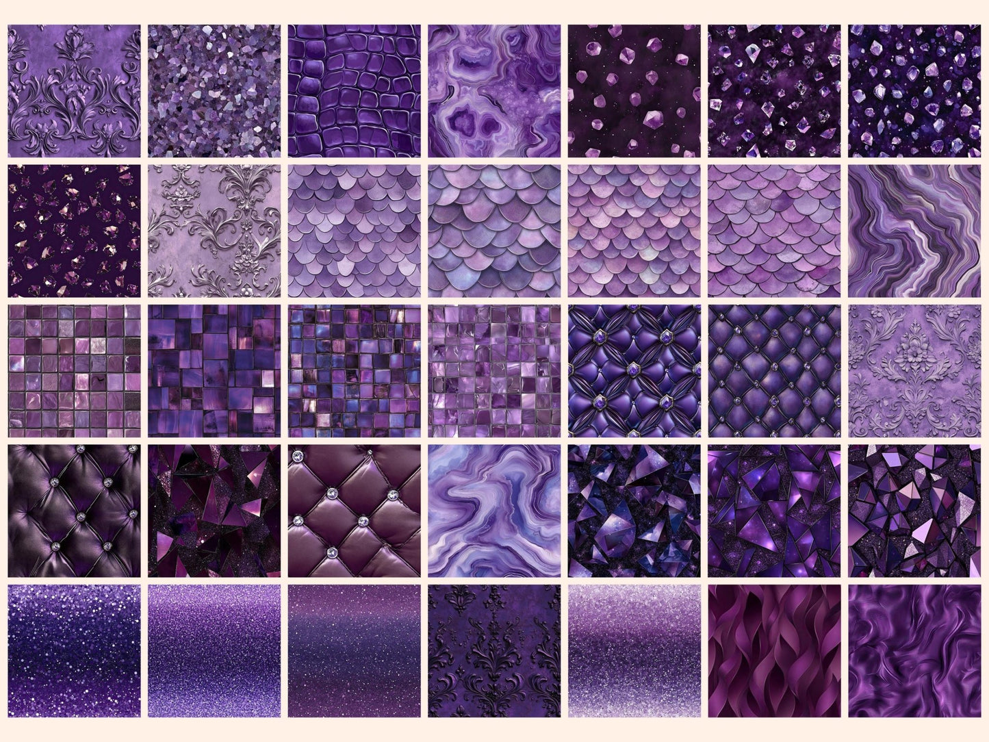 Wonderful Amethyst Seamless Digital Paper - High - Quality Instant Digital Download for Creative Projects