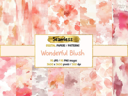 Wonderful Blush Seamless Digital Paper Blush Digital Paper - Wonders Artist