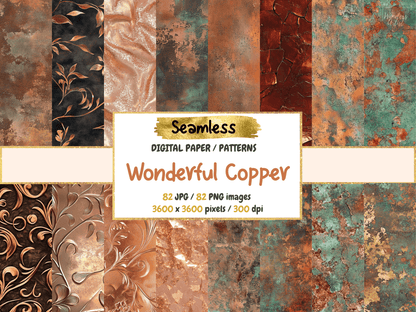 Wonderful Copper Digital Paper All Bundles Backgrounds Digital Paper - WondersArtist