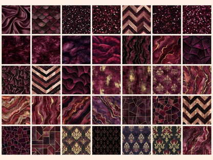 Wonderful Dark Burgundy Seamless Digital Paper Burgundy Digital Art - Wonders Artist