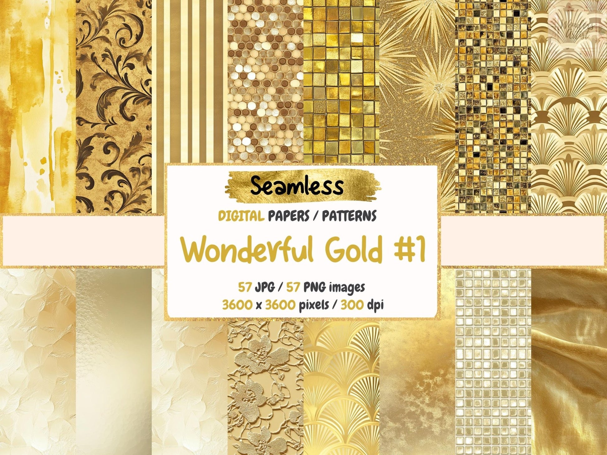 Wonderful Gold #1 Seamless Digital Paper - High - Quality Instant Digital Download for Creative Projects