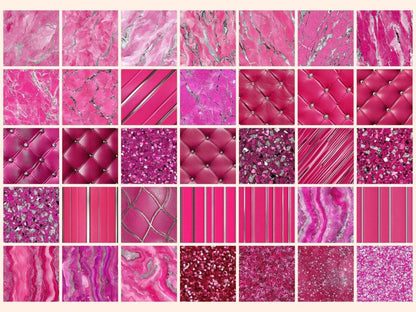 Wonderful Hot Pink Seamless Digital Paper Bold Pink Pattern - Wonders Artist