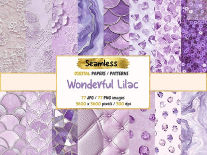 Wonderful Lilac Seamless Digital Paper Floral Lilac Art - Wonders Artist