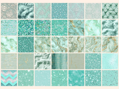 Wonderful Mint Seamless Digital Paper Fresh Mint Design - Wonders Artist