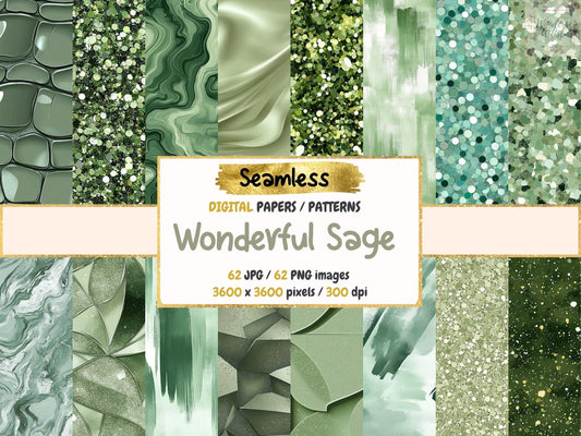 Wonderful Sage Seamless Digital Paper - High - Quality Instant Digital Download for Creative Projects