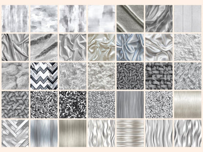 Wonderful Silver Seamless Digital Paper Glitter Silver paper - Wonders Artist