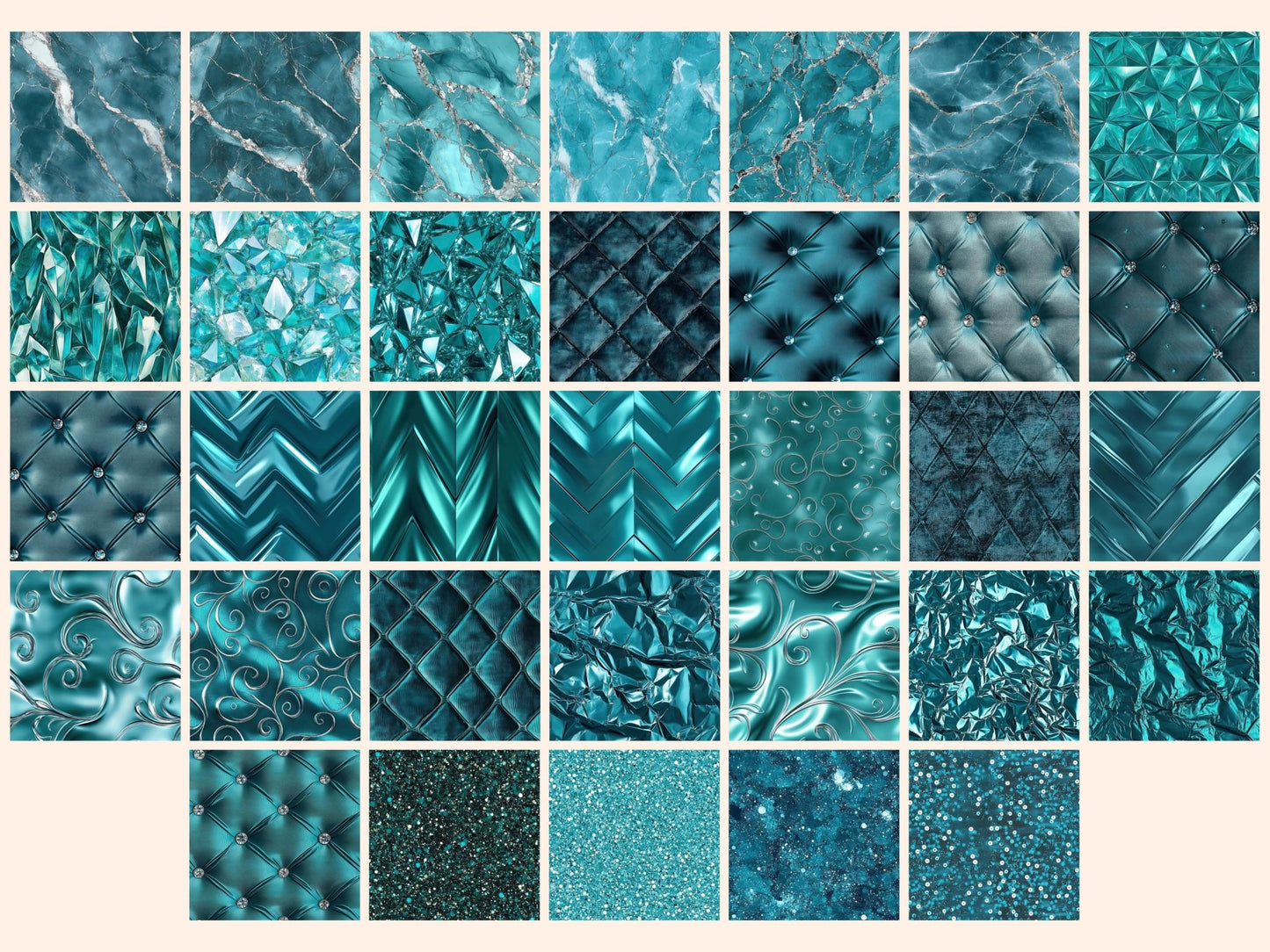 Wonderful Teal Seamless Digital Paper - High - Quality Instant Digital Download for Creative Projects