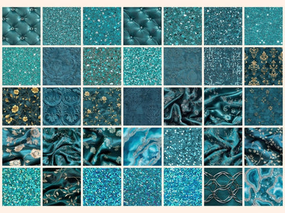 Wonderful Teal Seamless Digital Paper Aqua Print Paper - Wonders Artist